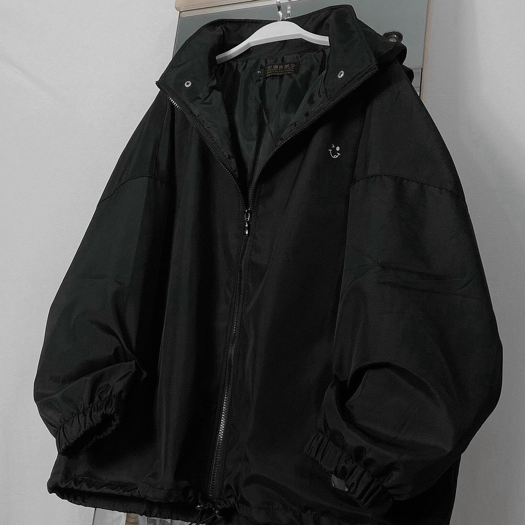 Áo Khoác dù jacket ullizang unisex Nón Rời form unisex