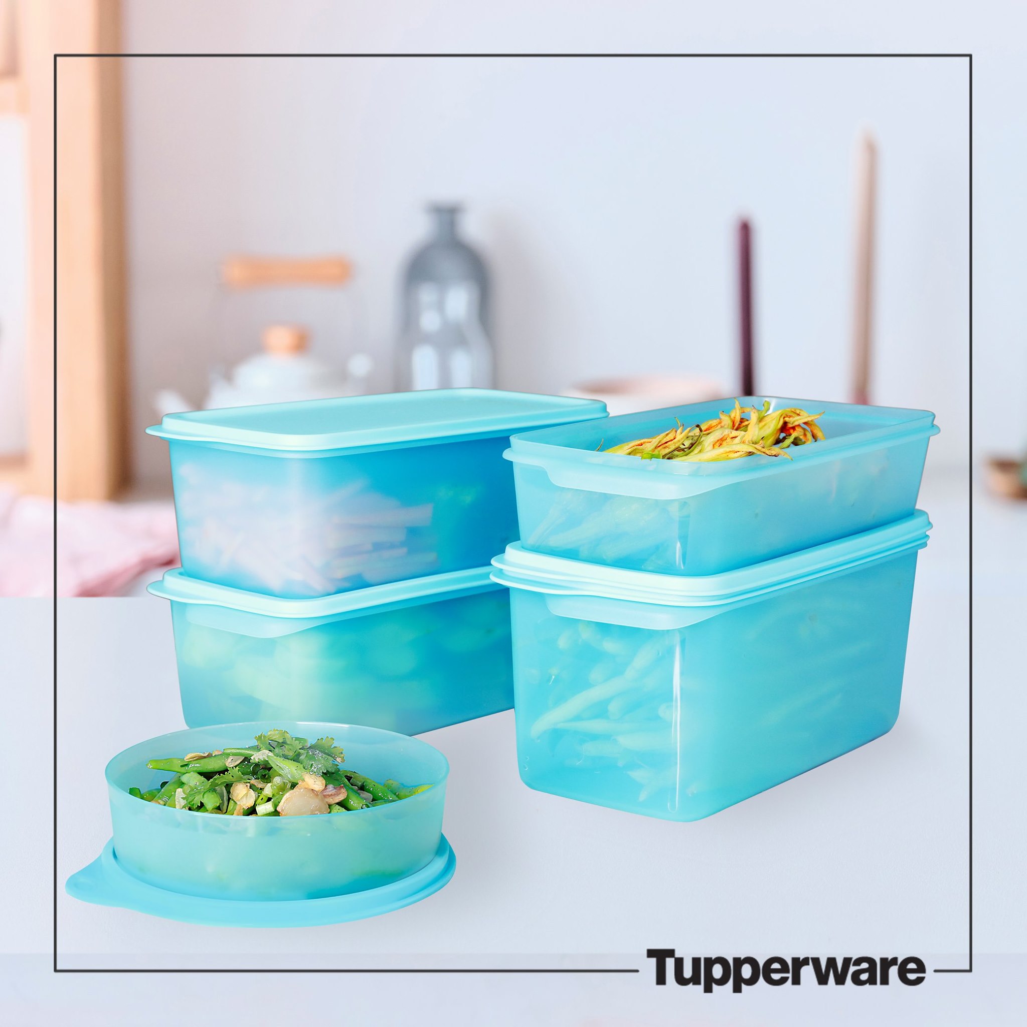 [HCM]Bộ hộp trữ mát Freshia 5 hộp TUPPERWARE CHÍNH HÃNG
