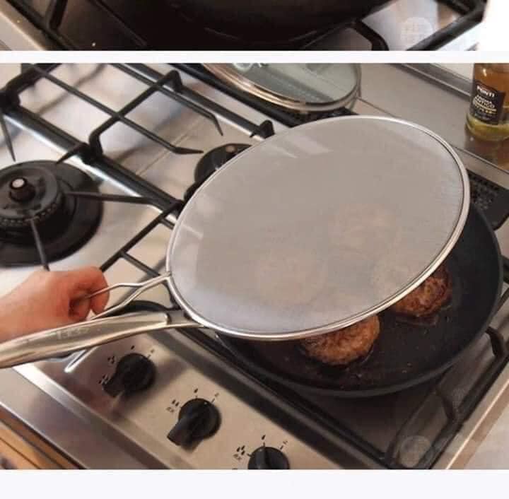 Nắp đậy chảo chống bắn dầu mỡ inox 29cm