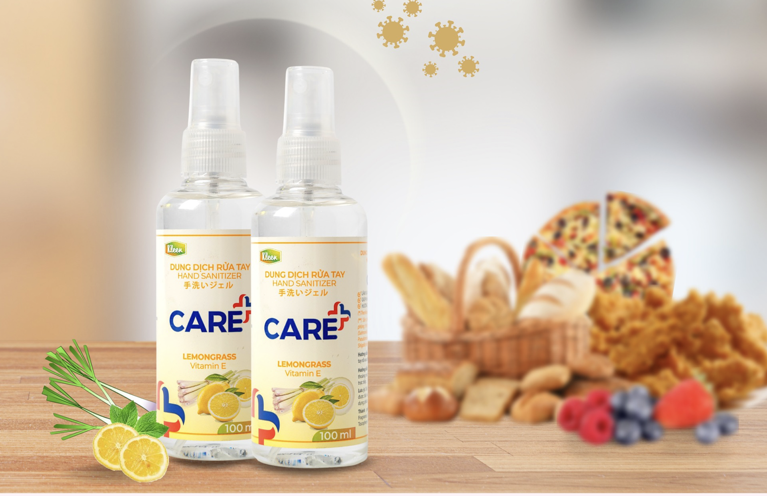 Combo 2 chai xịt rửa tay care+ 100ml / dung dịch rửa tay sát khuẩn / nước rửa tay khô