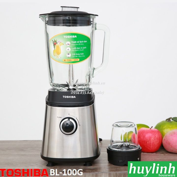 Máy xay sinh tố toshiba bl-t100g - 2 cối - 1.5 lít