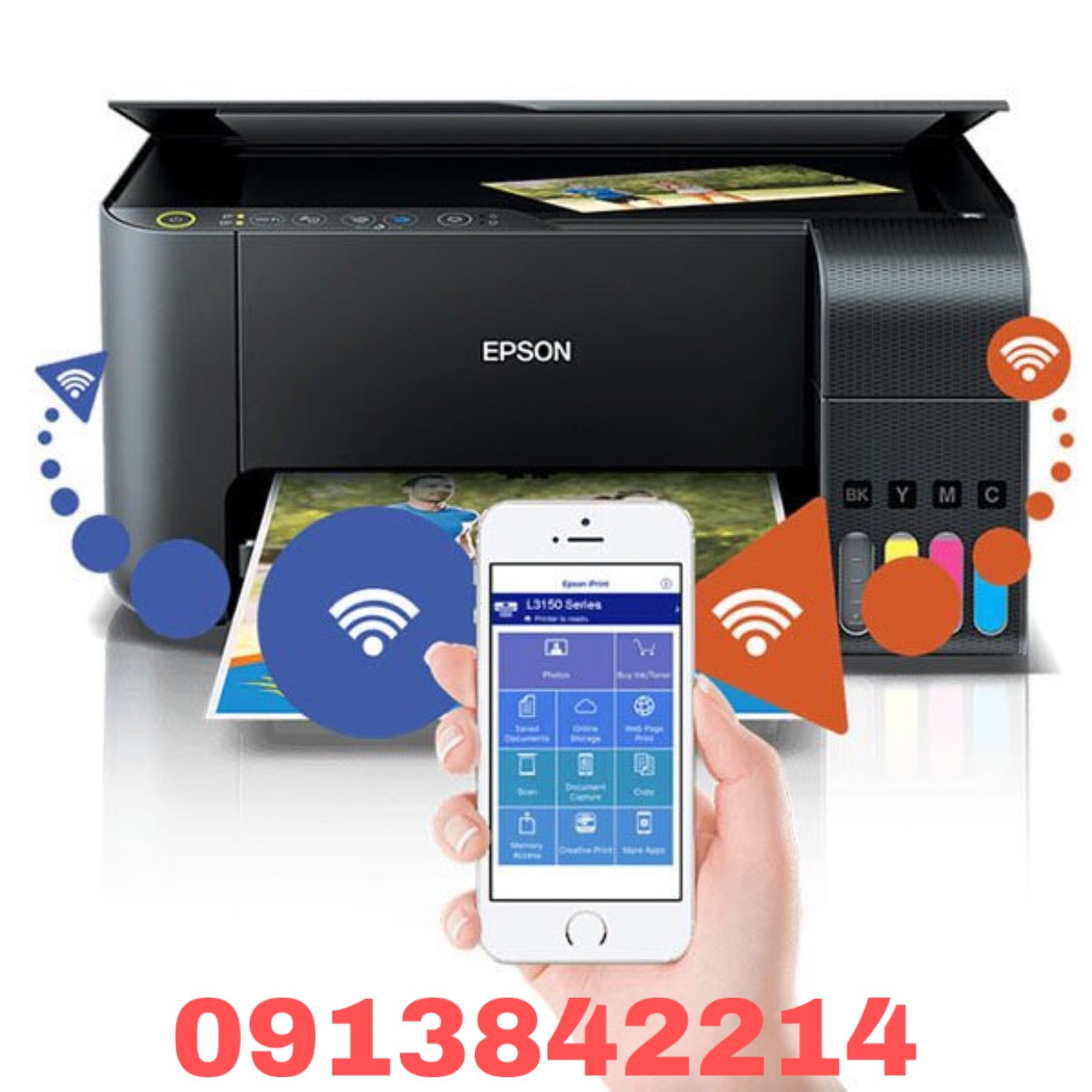 Máy in phun màu Epson L3250 )- Print/ Copy/ Scan/Wifi dùng mực 003 epson hãng(thay epson L365/L385/L405/L360/L310