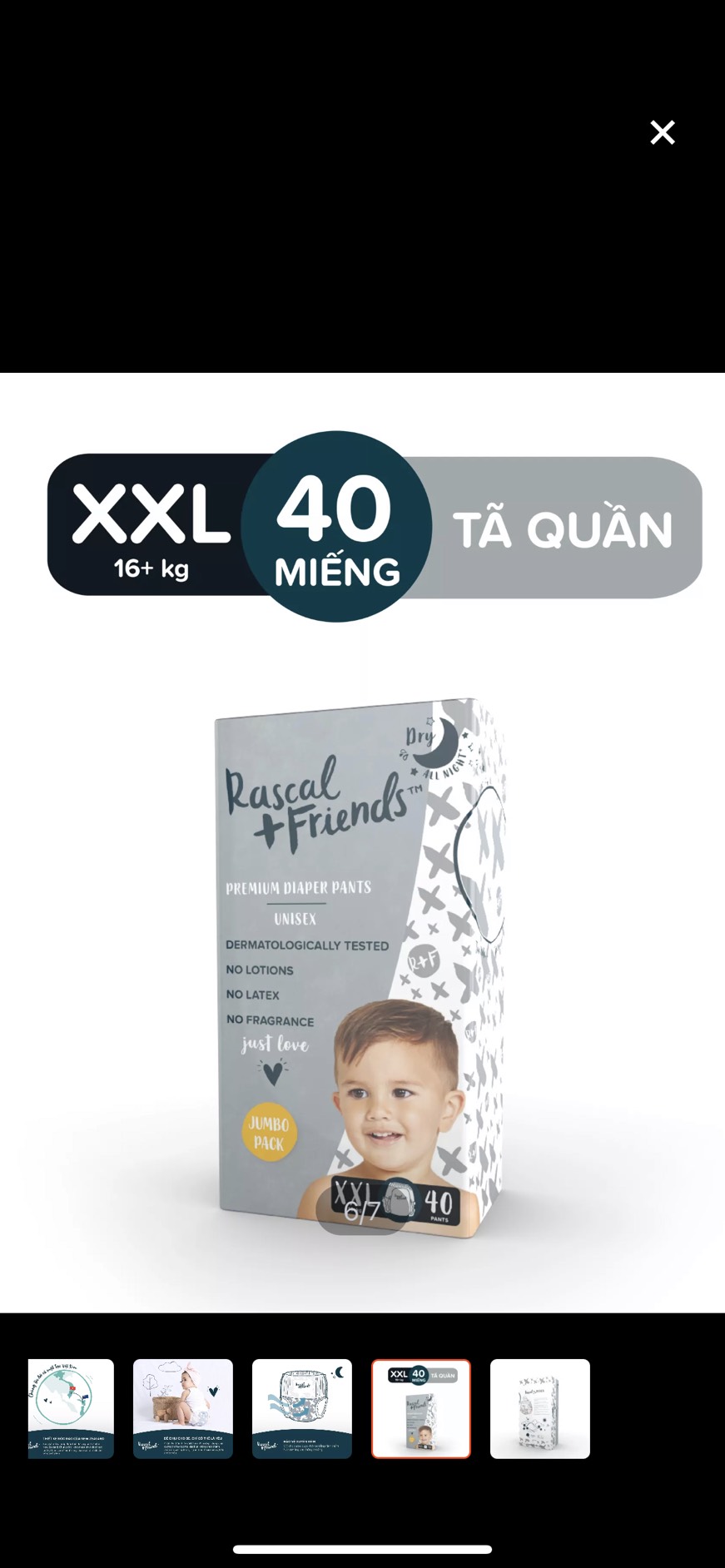 Tã/Bỉm Quần/dán Rascal L52/XL46/XXL40