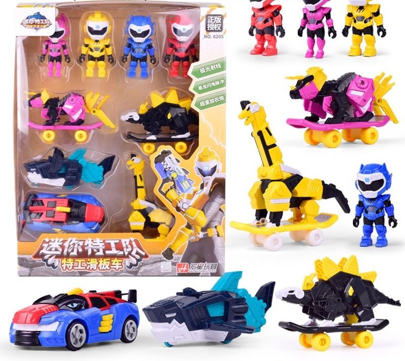 Đồ chơi đội siêu nhân nhí x volt robot khủng long megalodon cá mập lực lượng nhí miniforce 2