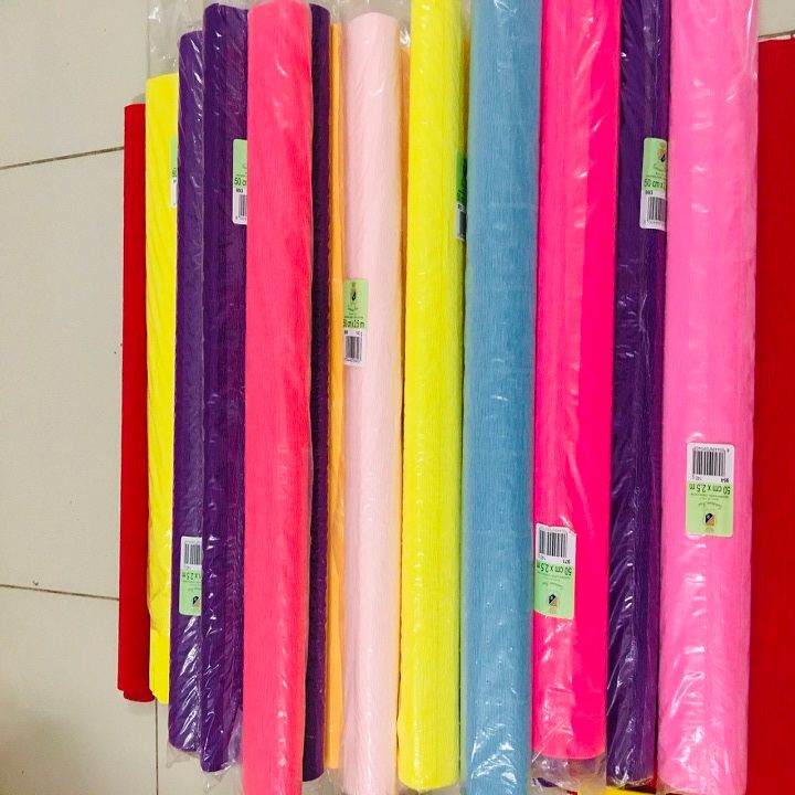 Giấy nhún ý làm hoa 140g - kích thước 50cm x 250cm