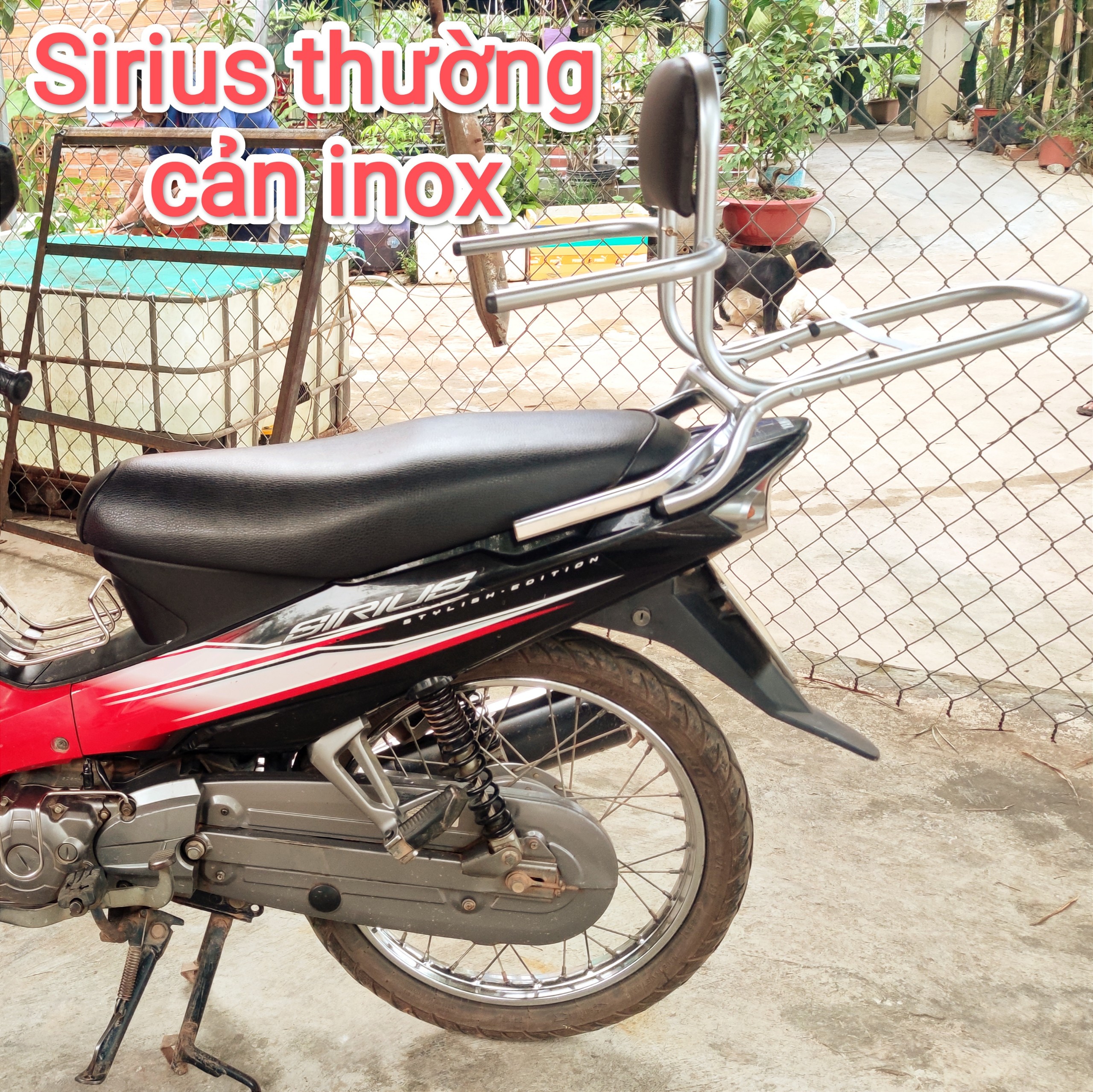 Baga phượt có ghế dựa sirus thường cản inox