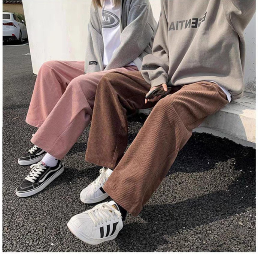 Quần nhung tăm unisex nam nữ culottes suông ống rộng dáng dài đẹp xịn rẻ oversize