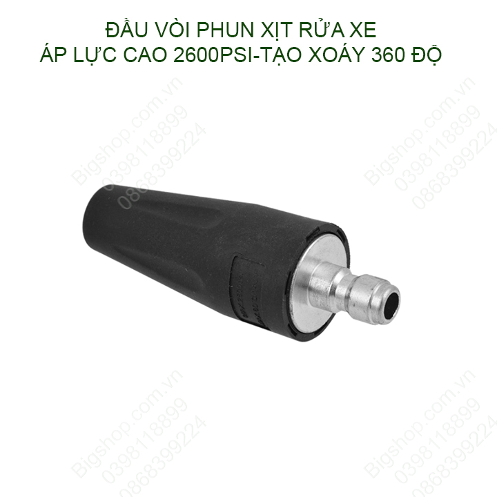 Đầu phun rửa xe áp lực cao, tạo nước xoáy 360 độ, đầu kết nối nhanh 1/4 inch
