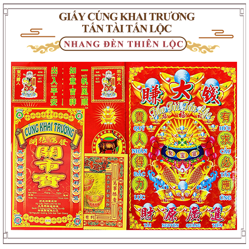 Giấy cúng khai trương tấn tài tấn lộc - nhang đèn thiên lộc