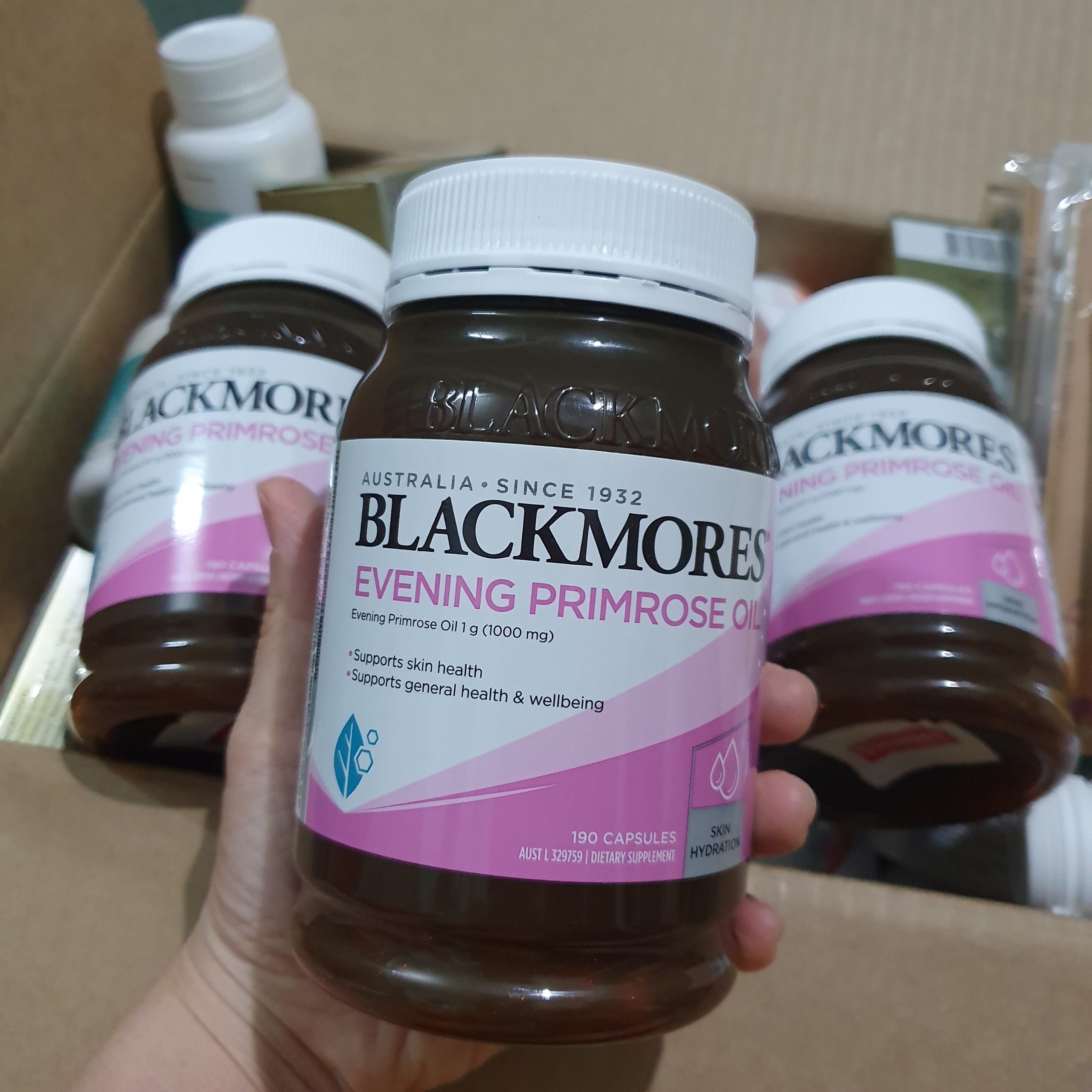 Tinh dầu hoa anh thảo Úc Blackmores Evening Primrose oil lọ 190 viên và 125 viên date MỚI (Hàng chuẩn Úc)