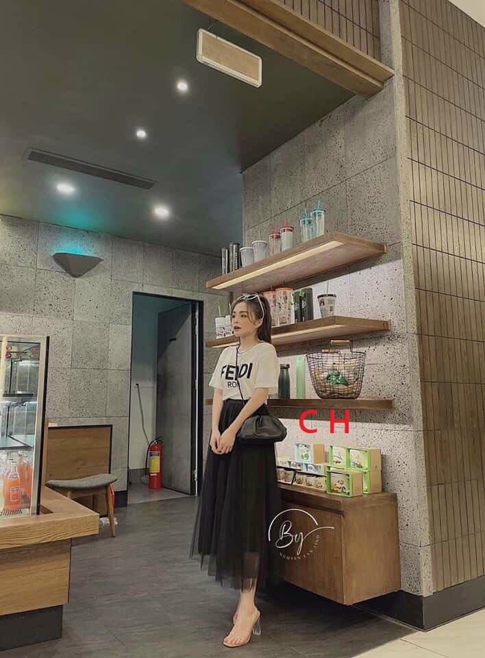 (ảnh thật) Sét áo phông chữ và chân váy tutu tiểu thư nhẹ nhàng phối đồ đẹp