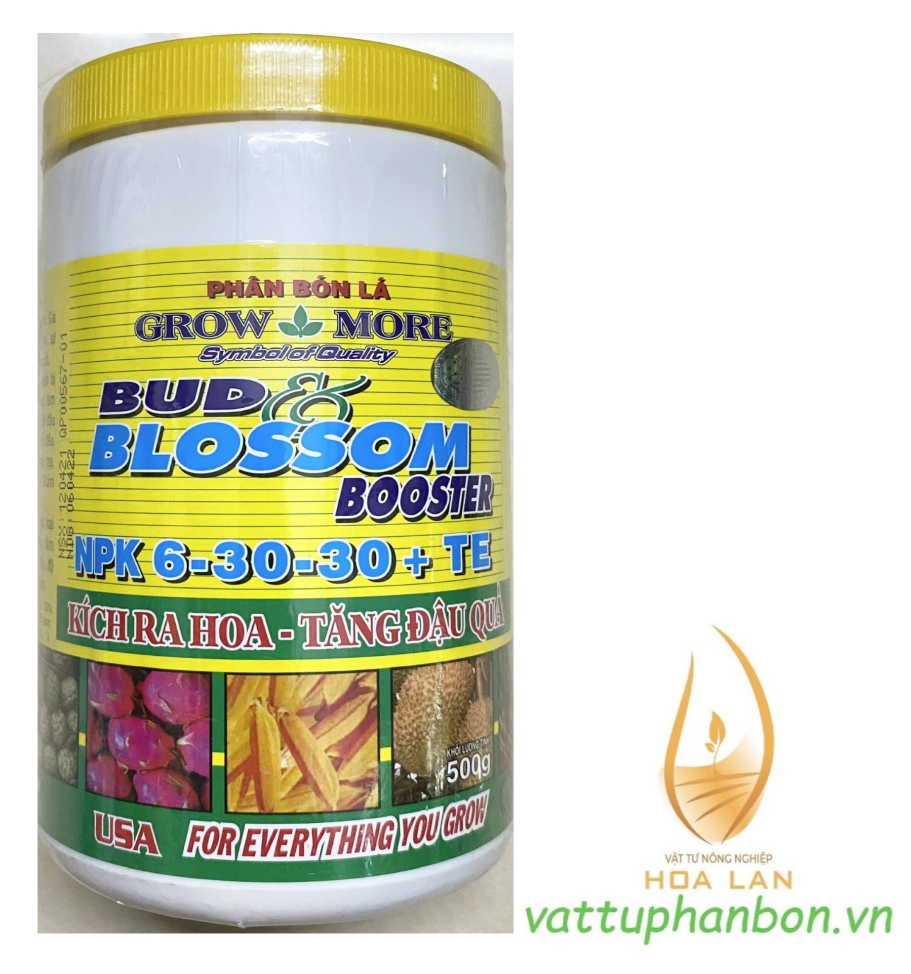 Phân bón lá grow more npk 6-30-30+te - #408a# 500g