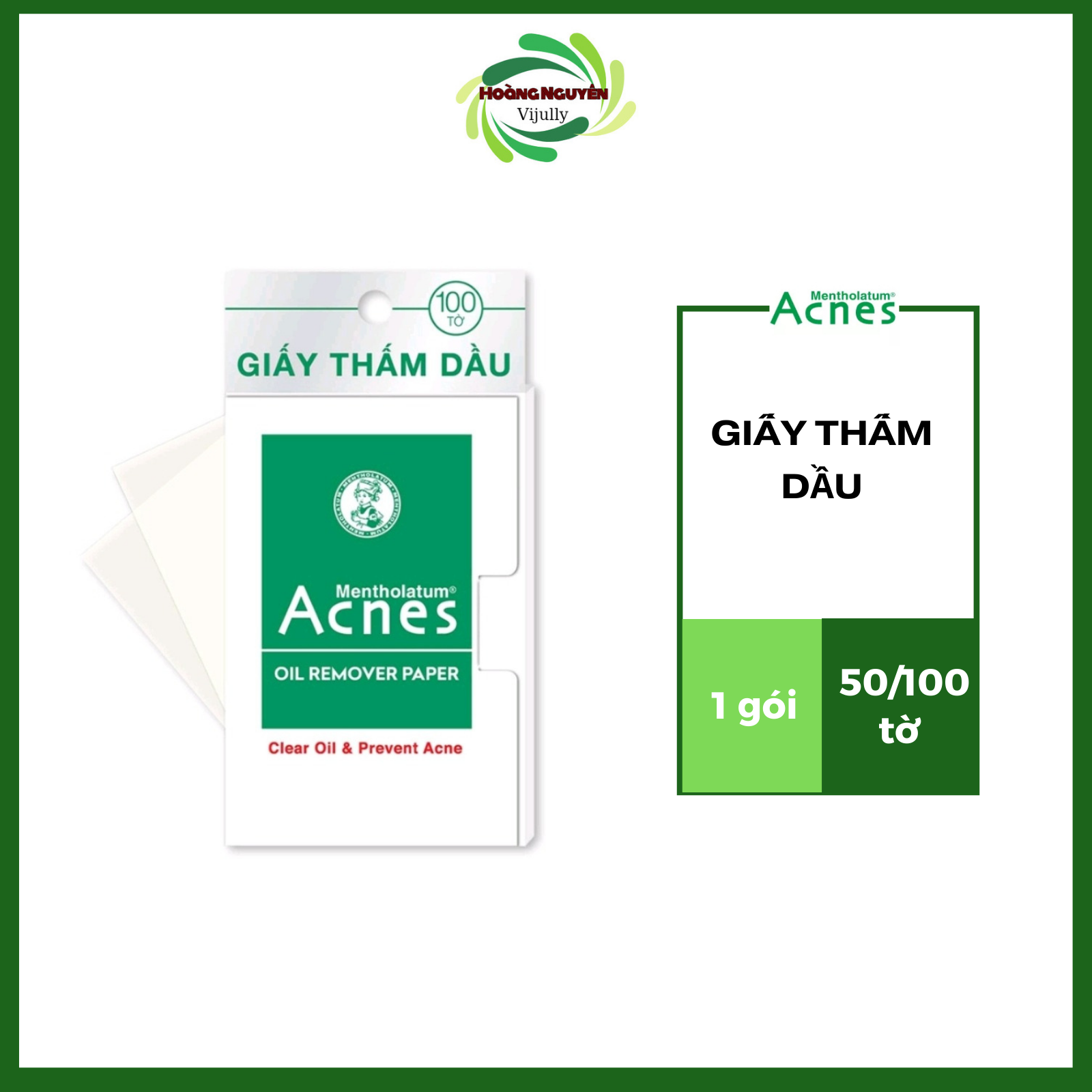 Giấy thấm dầu acnes oil remover 50/100 tờ
