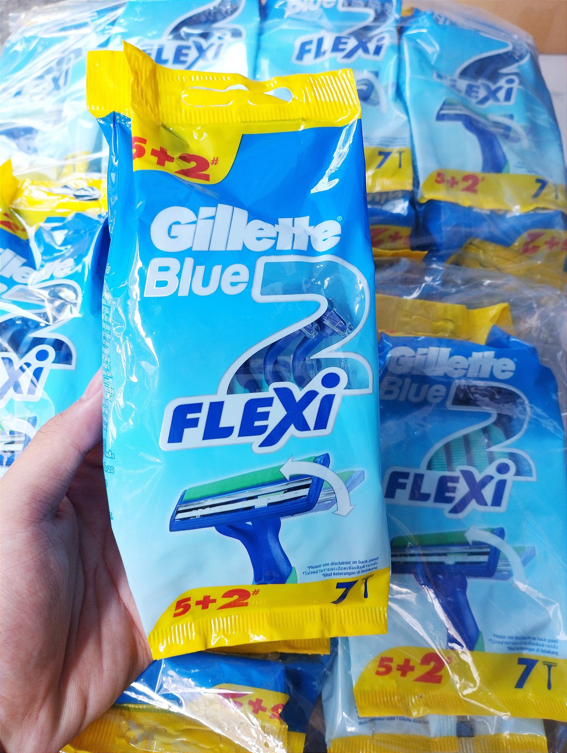 Bộ 7 cây dao cạo 2 lưỡi Gillette Blue 2 Flexi