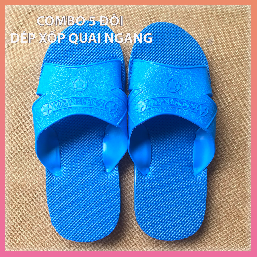 Dép xốp quai ngang Nam/Nữ đi trong nhà/khách sạn_COMBO 5 ĐÔI