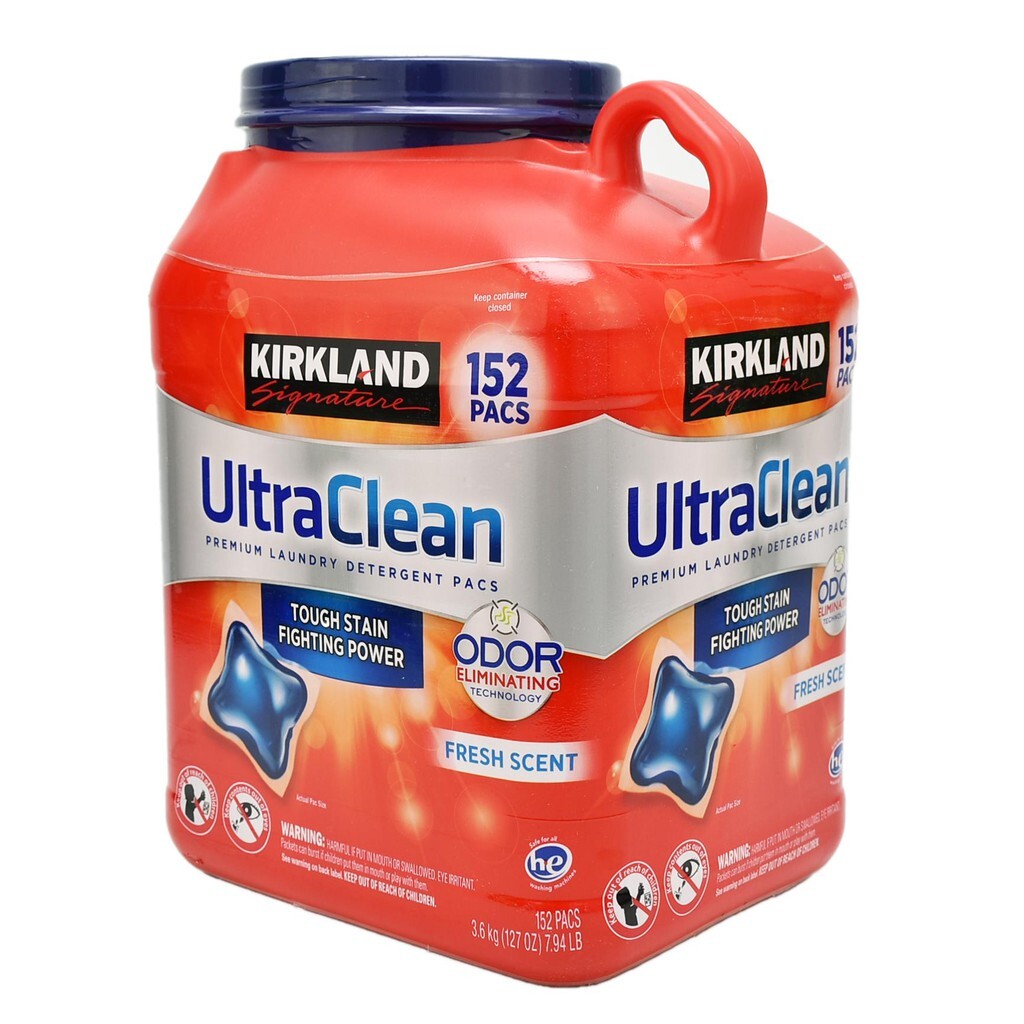Viên giặt Kirkland Utra Clean 152 Viên, 3.6kg Bình