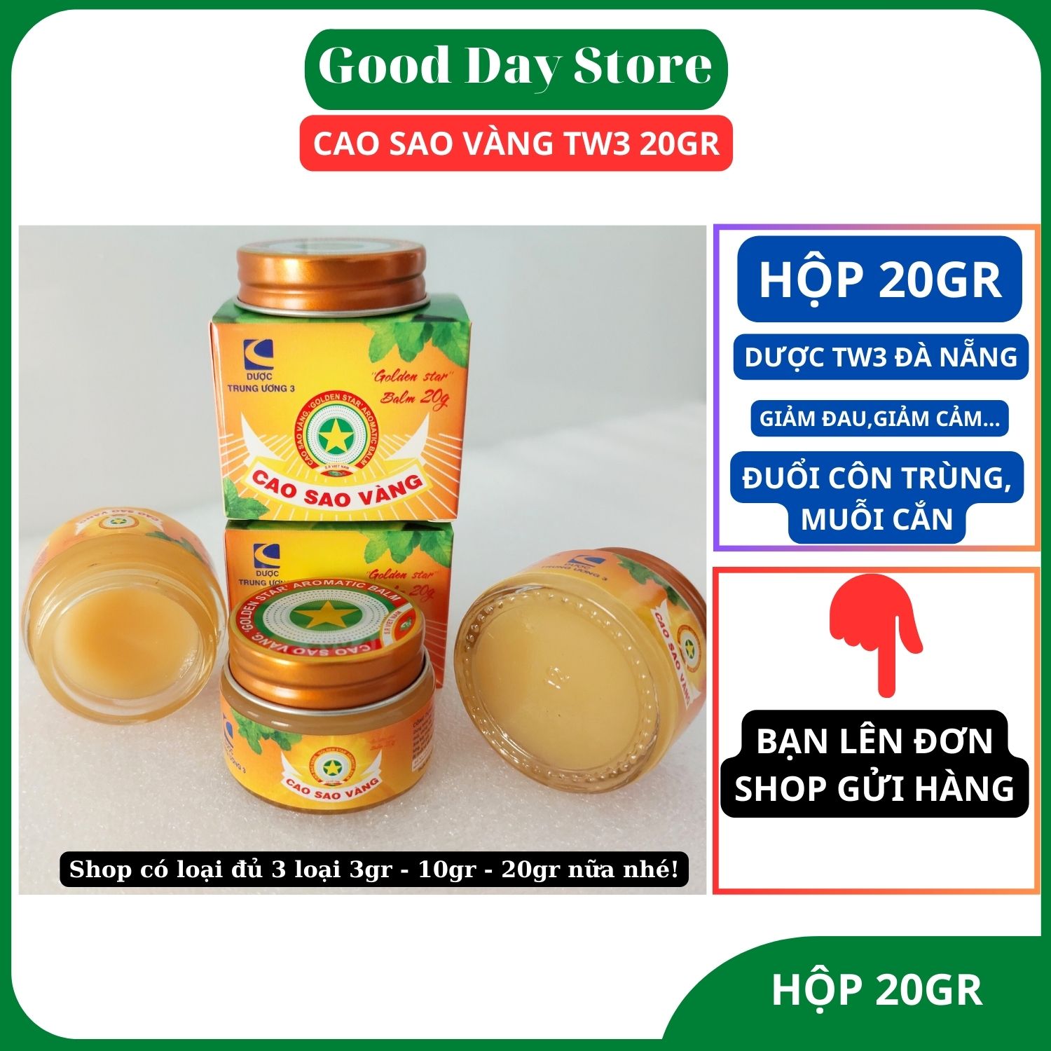 Cao sao vàng 20g Dược TW3 ( Dầu Cù Là ) - Golden star Balm