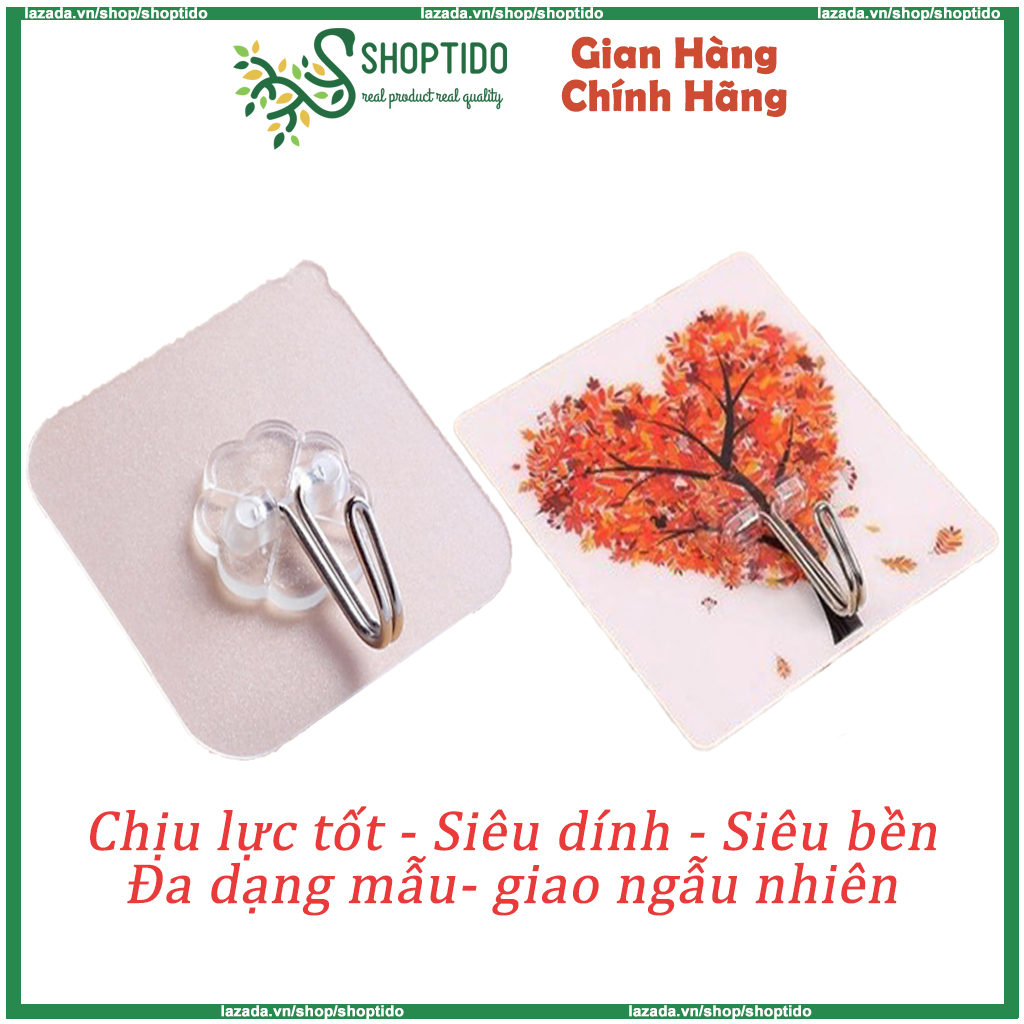 Combo móc dán tường trong suốt, có hoa văn chịu lực siêu dính