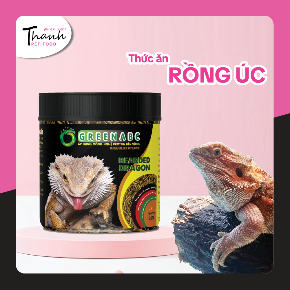 Thức ăn bò sát rồng úc greenabc –tăng trưởng nhanh,tiêu hóa tốt,đầy đủ protein, canxi, lipid – hộp 68g
