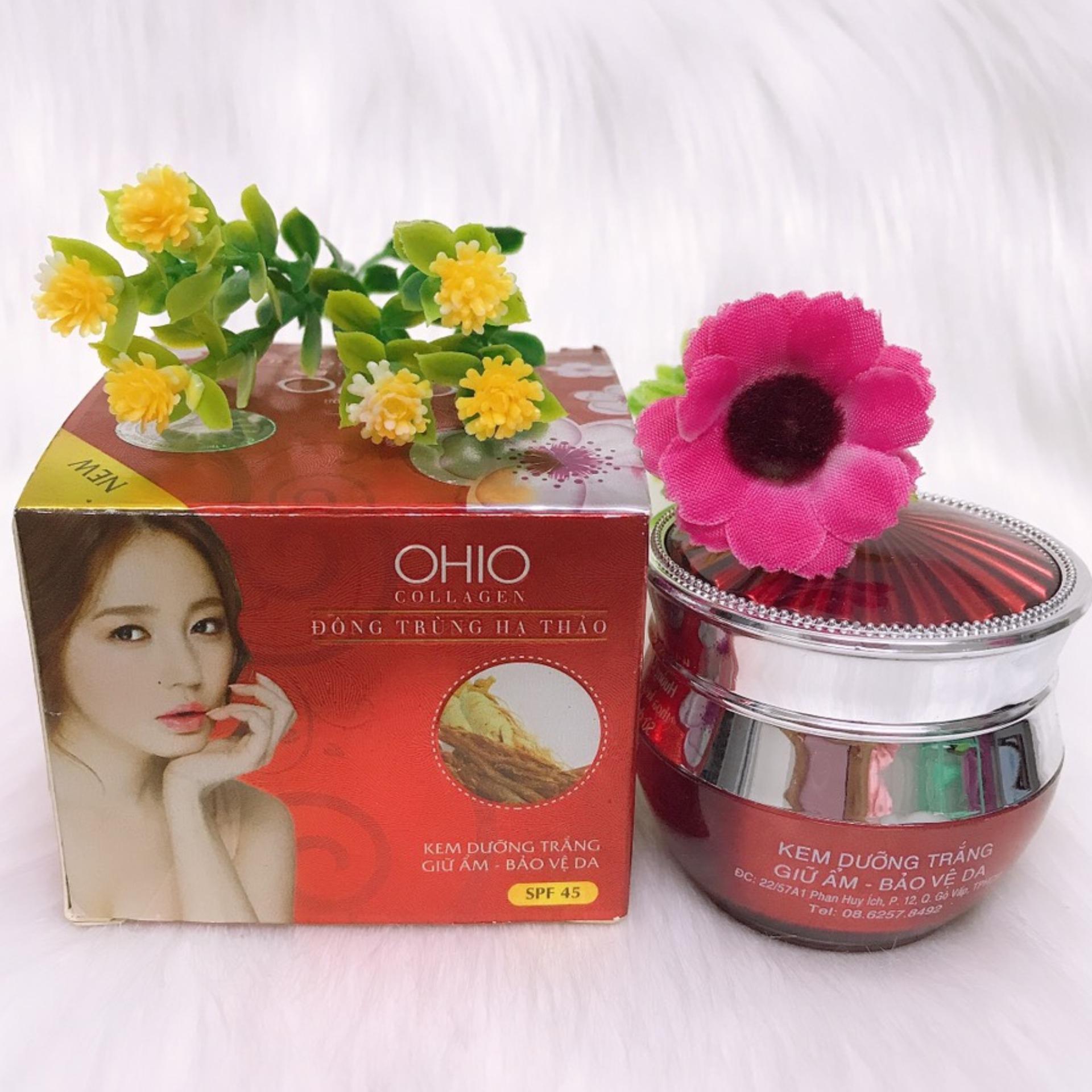 [HCM]Kem dưỡng trắng chống nắng tái tạo da OHIO Collagen - Đông Trùng Hạ Thảo (20g)