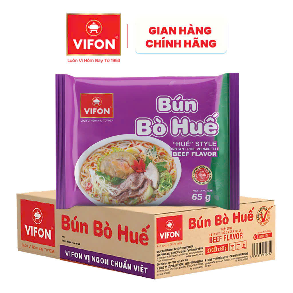 Thùng 30 Gói Bún Bò Huế Vifon 65g - VF35T