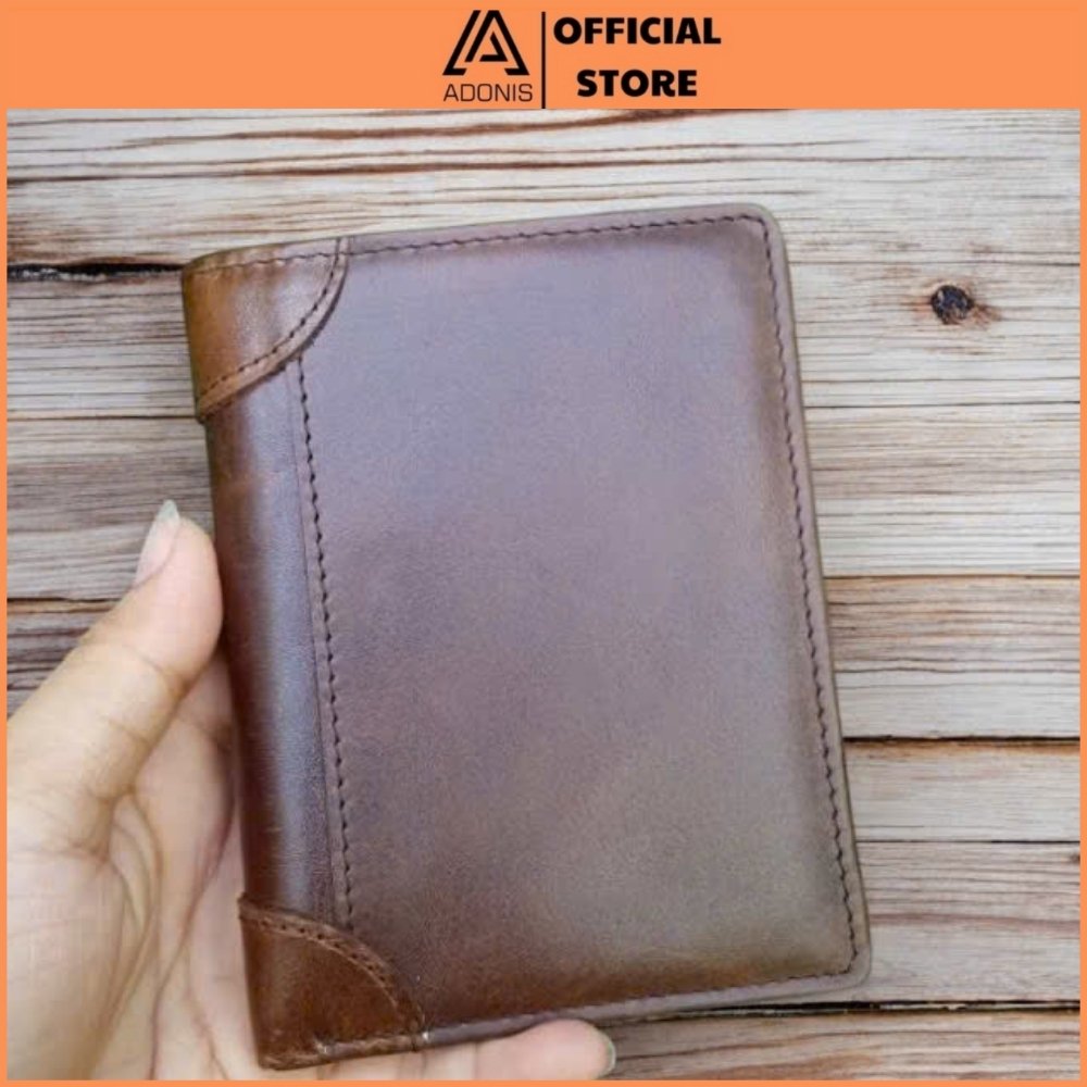 Ví nam ADV01 bóp da nam ví da nam ví đứng da bò thật nhiều ngăn đựng tiền đựng thẻ ví nam nhỏ gọn ví da giá rẻ bảo hành 6 tháng chính hãng - Adonis