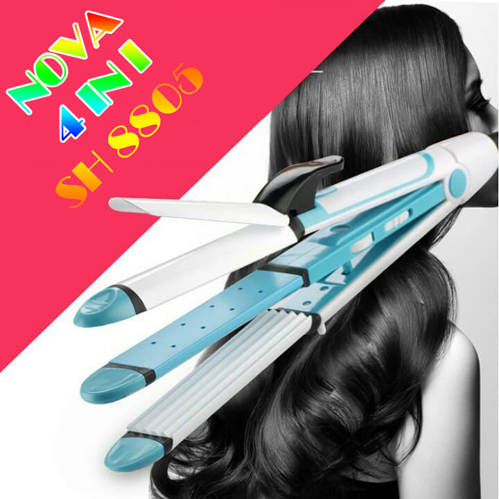 Máy làm tóc - máy uốn tóc shinon-nova 4in1 hàng cao cấp - máy uốn tóc mini duỗi bấm dập xù 4in1 nova sh-8805