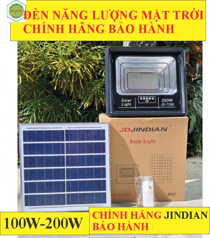 ĐÈN NĂNG LƯỢNG MẶT TRỜI CHÍNH HÃNG JD JINDIAN 100W,200W