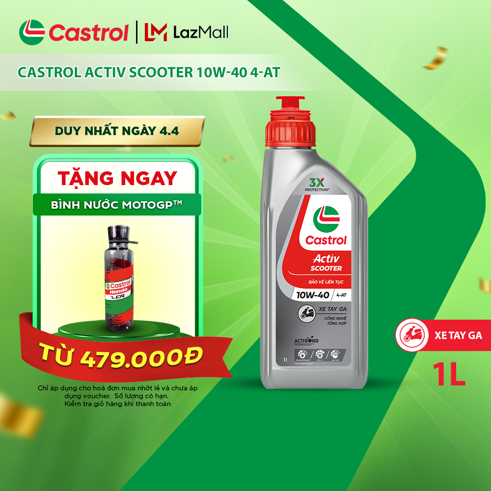 Dầu nhớt xe tay ga CASTROL ACTIV SCOOTER 10W-40 4-AT (1L)