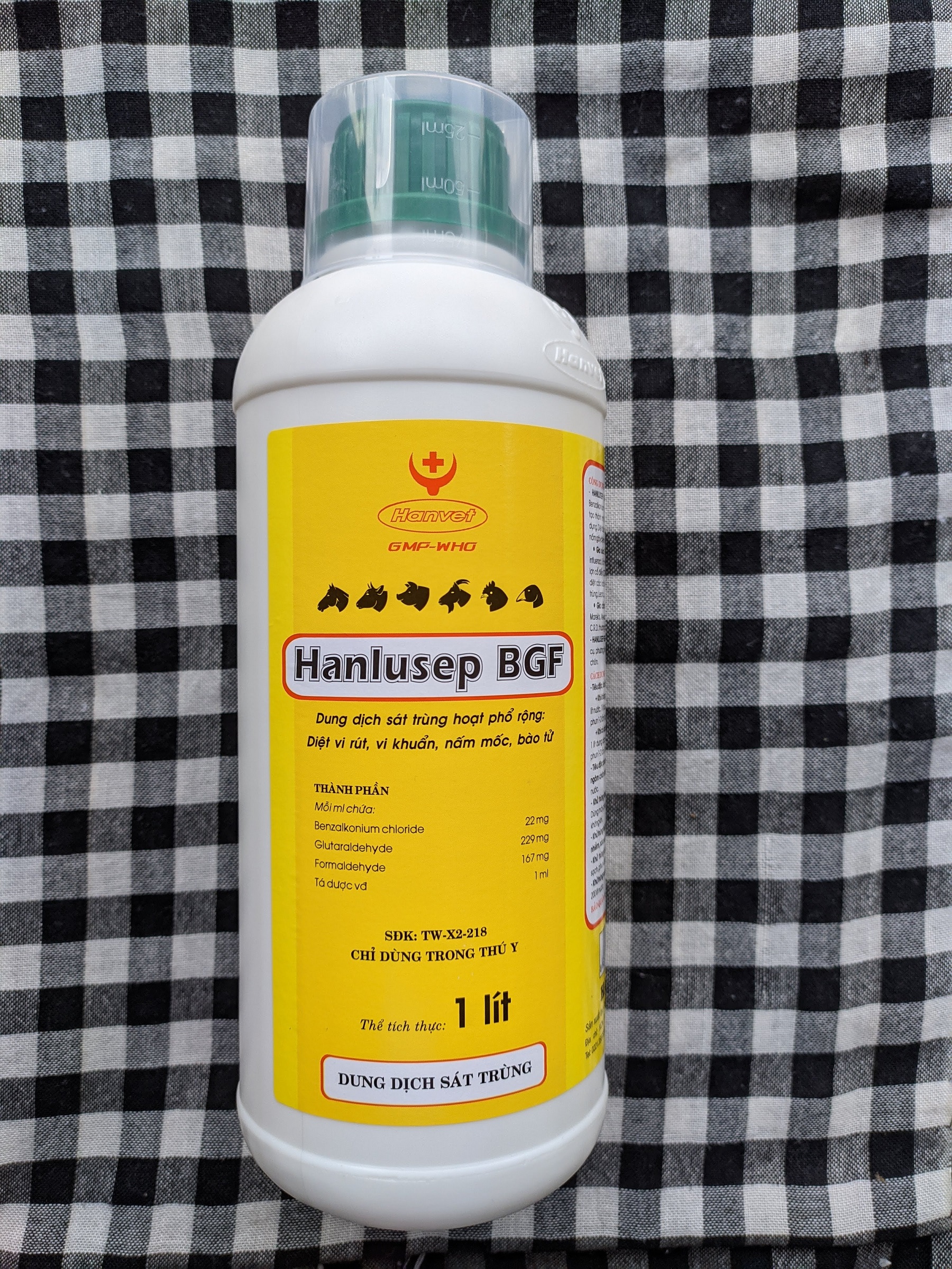 Hanlusep BGF 1lít  Hóa chất tiêu độc khử trùng phổ rộng,đa dụng  Diệt vi rút, vi khuẩn, nấm mốc, bào tử