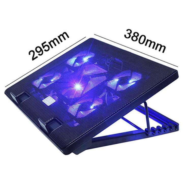 [HCM]Đế tản nhiệt Cooler Pad S500 5 Fan siêu làm mát Laptop đế nâng lên hạ xuống được