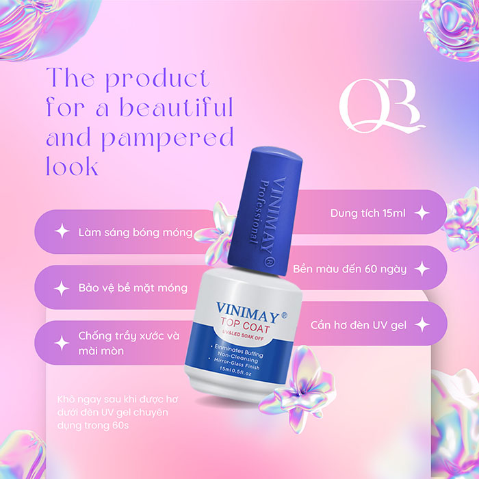 Sơn gel Top coat VINIMAY (sơn bóng gel)