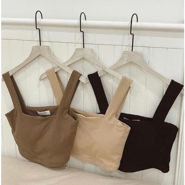 Áo 2 dây bản to có mút ngực - 2 dây croptop-Áo phối đồ mặc trong