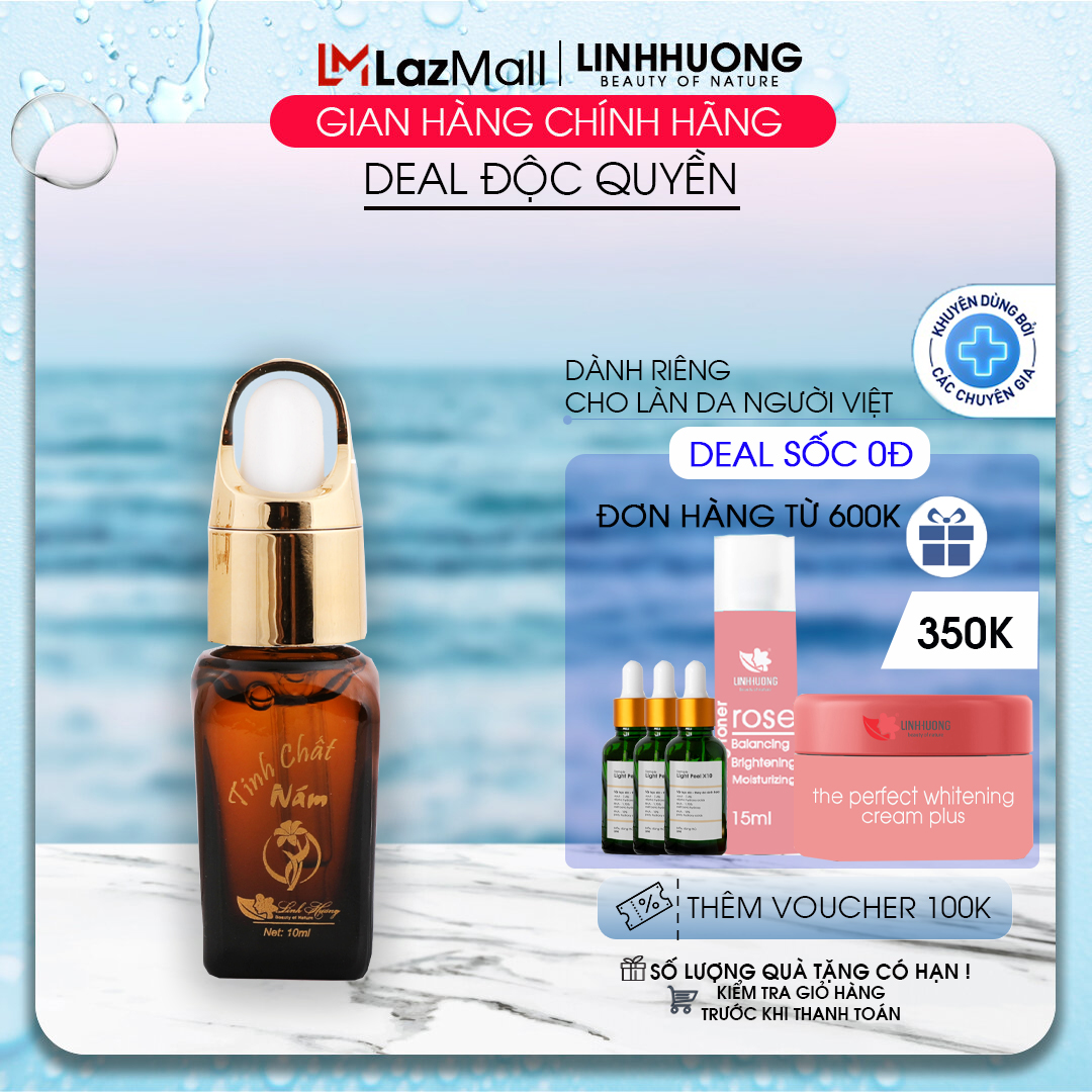 Tinh chất nám Linh Hương Hyaluronic Acid Vitamin B5 làm mờ nám chân sâu, nám mảng, tàn nhang, ngăn ngừa lão hóa làm đều màu da thải độc dành cho da khô và mọi loại da 10g