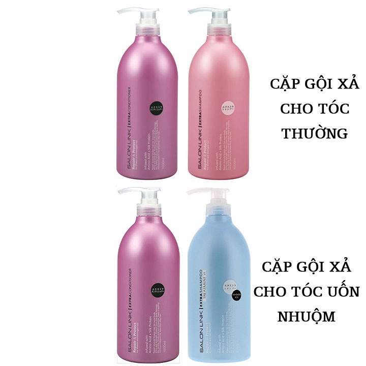 Dầu Gội Xả Salon Link Extra 1000ml dành cho tóc nhuộm - Nhật Bản