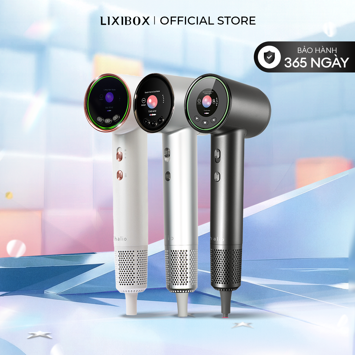 [CƠ HỘI CUỐI] Máy Sấy Tóc Ion Âm Màn Hình LCD Halio Hypersonic Hair Dryer 5 Chế Độ Tốc Độ Đến 110.000 Vòng/phút