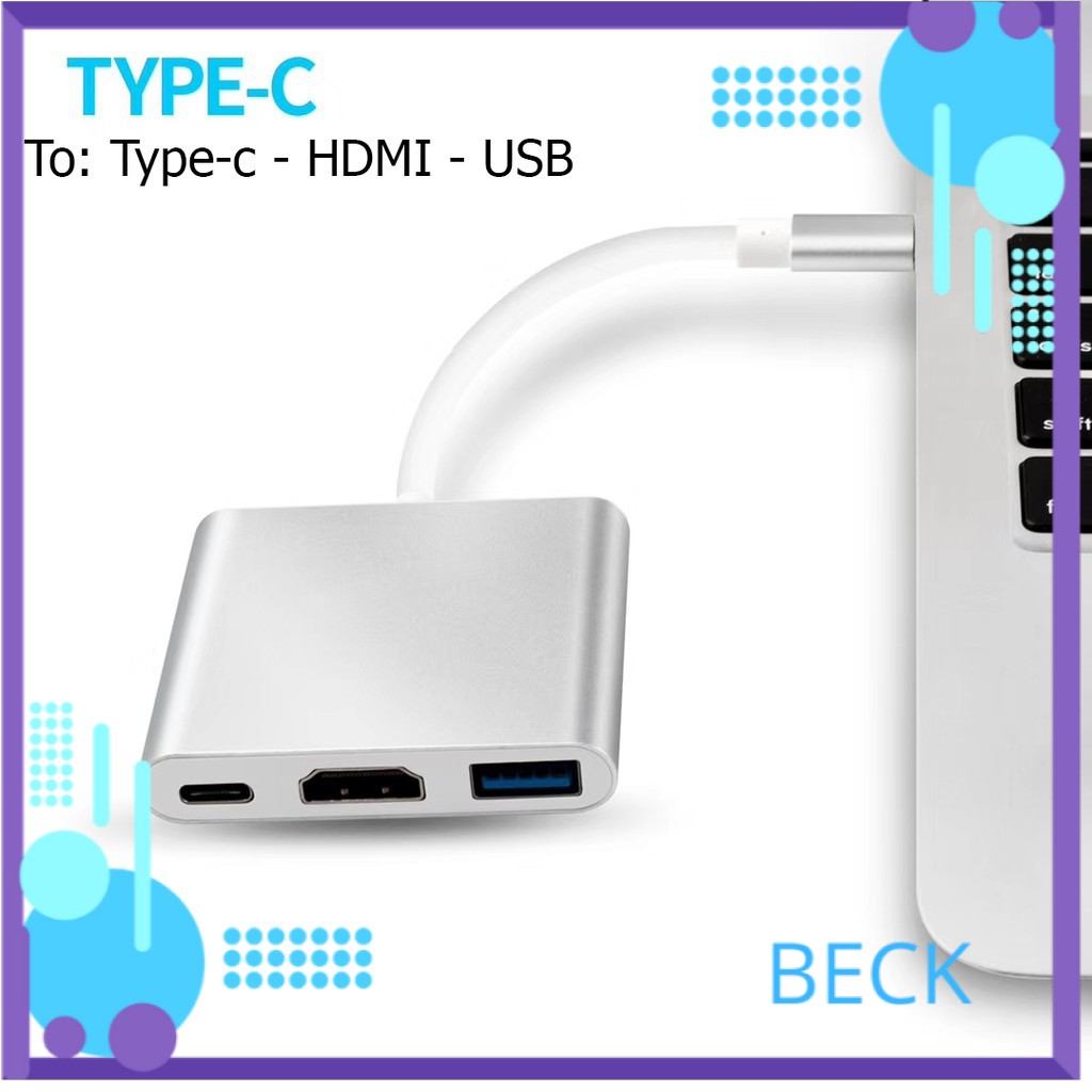 Usb type-c to usb-c 4k hdmi usb 3.0 3 trong 1 hỗ trợ điện thoại samsung mhl macbook cáp chuyển đổi typec to hdmi