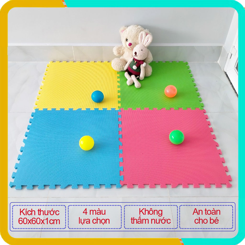 Thảm Xốp Lót Sàn Cho Bé- Kích Thước 1 Tấm (60x60x1cm) - An toàn cho bé- Hàng Việt Nam