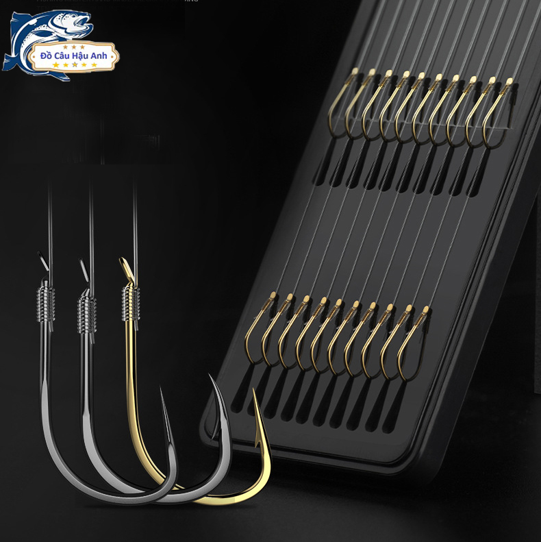 Lưỡi câu cá lưỡi câu đôi buộc sẵn siêu bén chuyên câu đài LC2-A Hậu Anh FISHING lưỡi câu cá siêu bền
