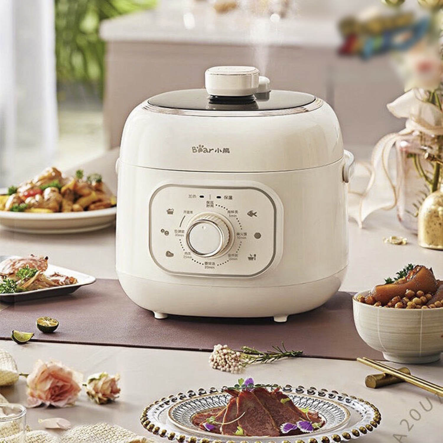 Nồi áp suất điện mini 2lít bear bear ylb-a20u1 , nồi áp suất đa năng bear nồi cơm, hầm cháo đa năng - bảo hành 12 tháng
