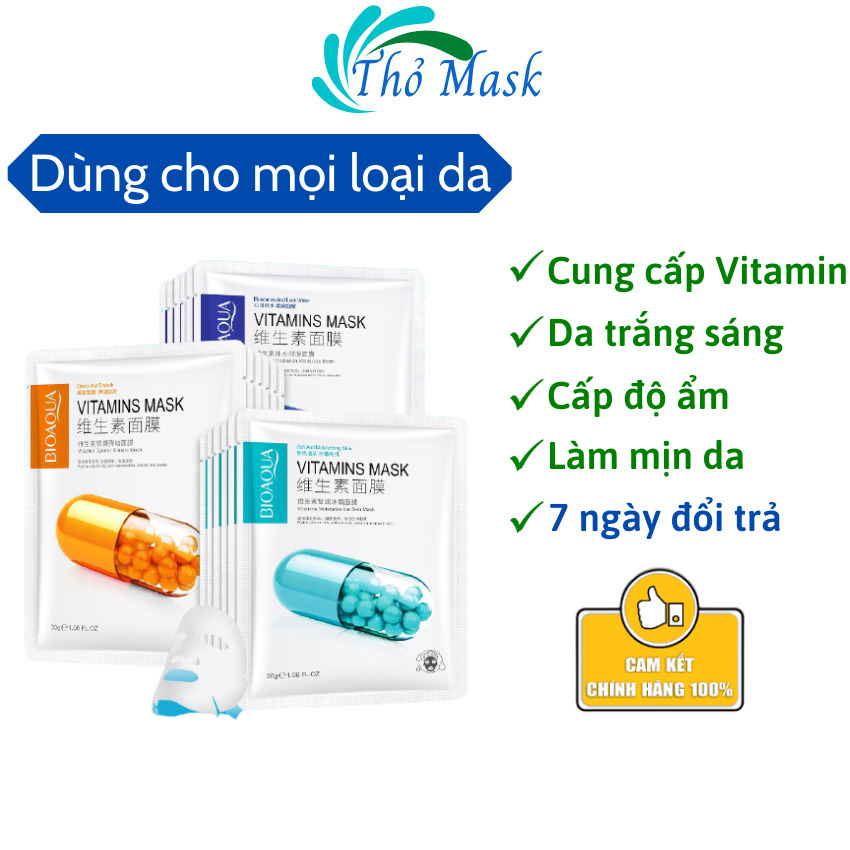 Mặt nạ giấy dưỡng da cấp ẩm cung cấp vitamin mask nội địa trung BIOAQUA.B21. Giúp dưỡng da giảm mụn ngăn ngừa lão hóa da. ThoMask