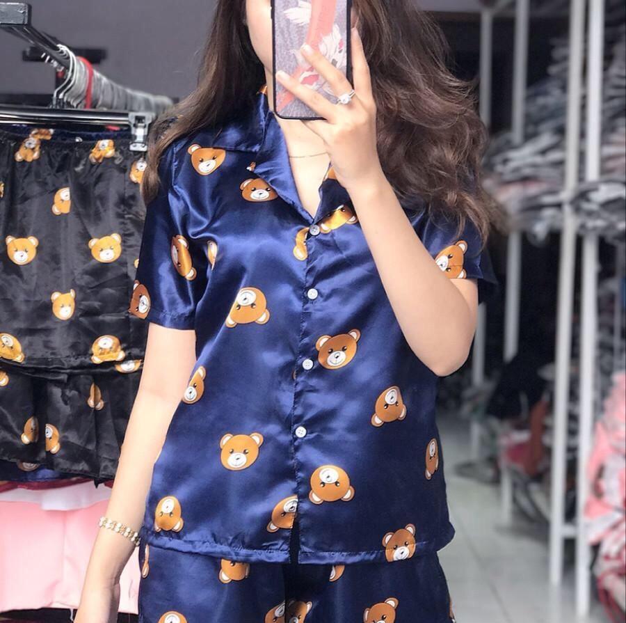 Bộ đồ ngủ pijama nữ, bộ đồ ngủ pijama cộc tay siêu cute loại một cho nữ