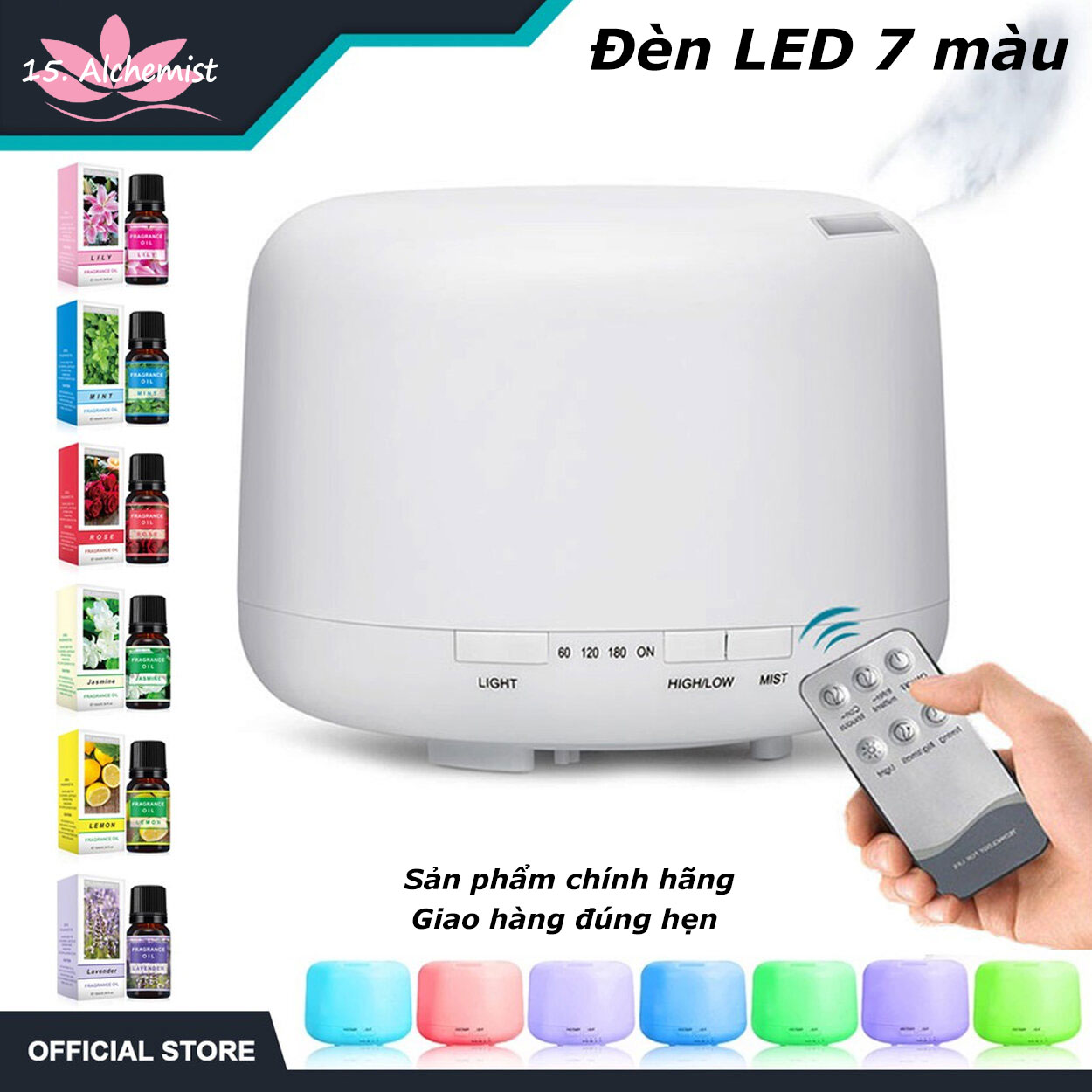 Máy phun sương tạo ẩm có đèn led nhiều màu , kiêm máy xông tinh dầu tỏa hương thơm phòng.máy xông tinh dầu máy phun sương mini phun sương tạo ẩm mini