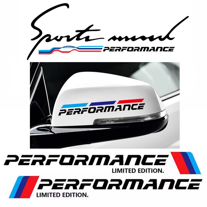 [HCM]Combo 2 tem dán cửa + 2 tem dán gương chiếu hậu + tem sport mind dán xe ô tô Performance 02