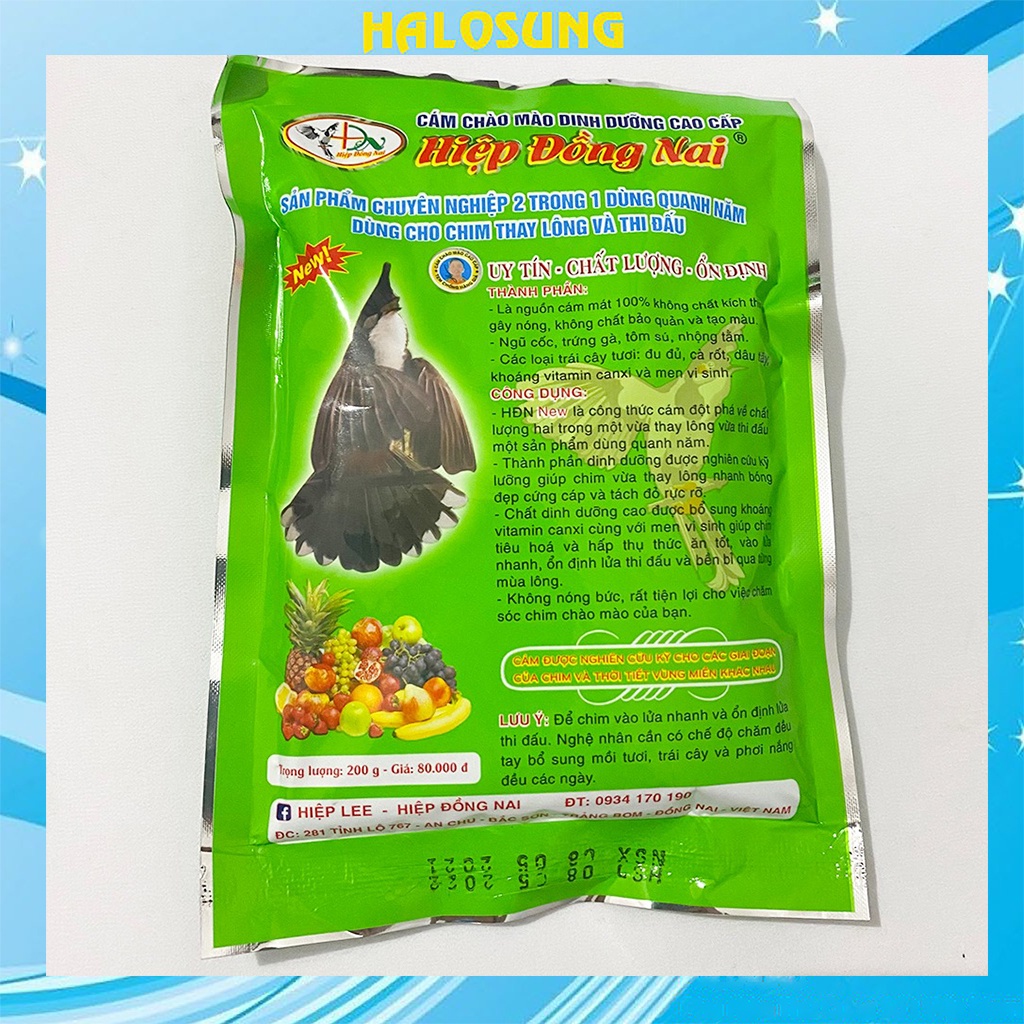 Cám chim Halosung cám chào mào dinh dưỡng cao cấp Hiệp Đồng Nai Cám New gói 200g CC39