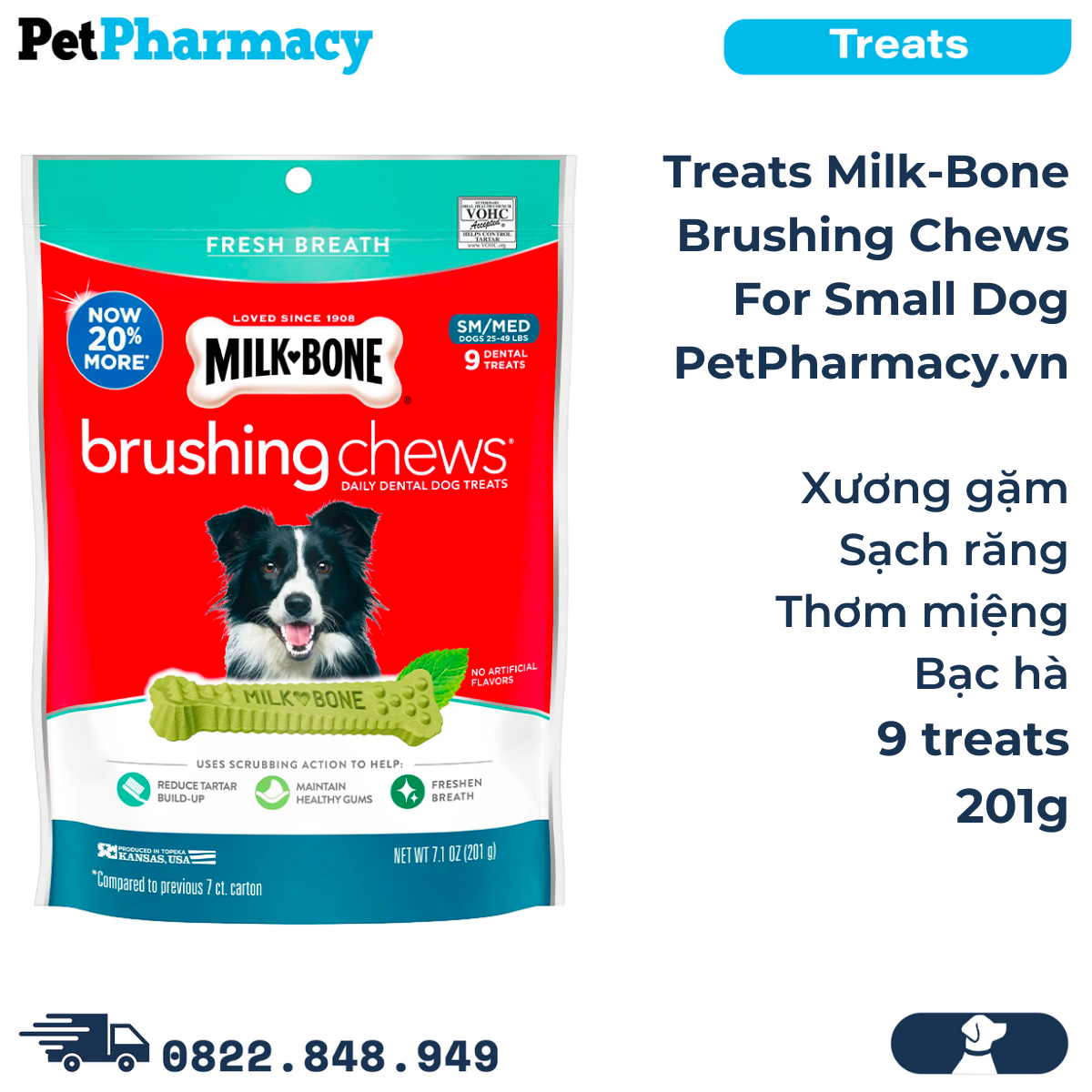 Treats Milk-Bone Brushing Chews 201g - 9 treats