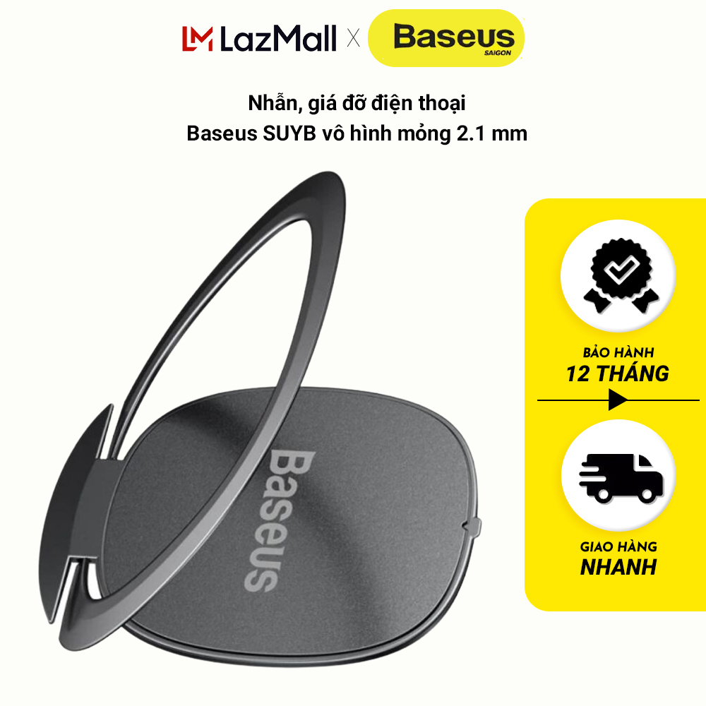 Nhẫn, giá đỡ điện thoại Baseus Invisible Phone Ring Holder SUYB vô hình mỏng 2.1 mm