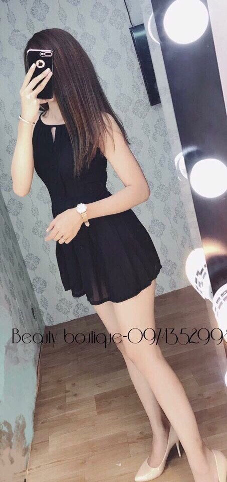 Đầm cổ yếm thun cát hàn dày dặn, đầm dáng xòe dễ thương, nhiều màu lựa chọn