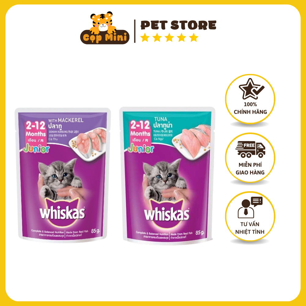 Combo 24 gói pate mèo con whiskas 80g
