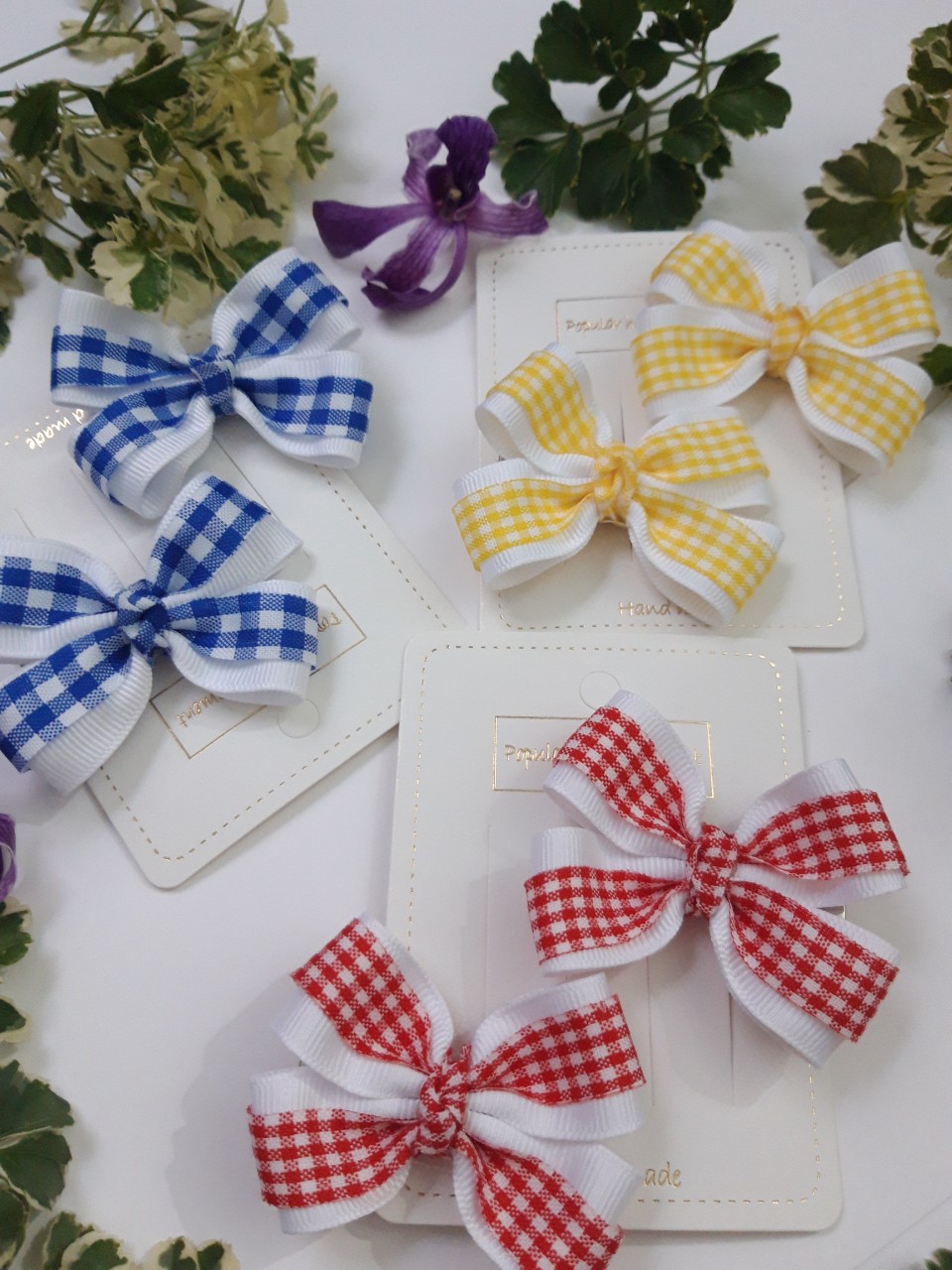 Set 2 cái kẹp tóc/ cột tóc rybang gân cho bé gái.